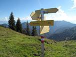 Wegweiser am Sattel