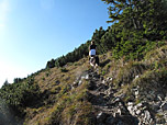 Der wenig schwierige Anstieg zum Thalerjoch