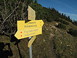 Hier wählen wir den Weg zur Fuchslochalm