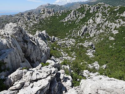 Zunächst klettern wir wieder ein Stück hinunter