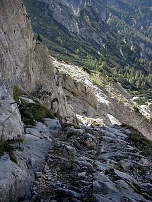 Beginn des ersten Klettersteigs