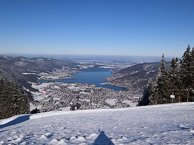 Erstmals können wir auch einen Blick auf den Tegernsee werfen