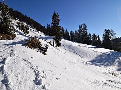 Hier werden wir nachher auch unsere Spuren durch den Schnee ziehen