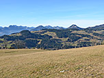 Blick zum Brünnstein, Wildbarren, Wendelstein und Kranzhorn