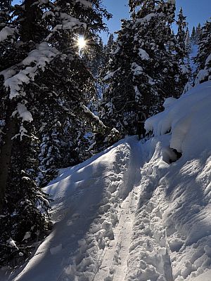 Winterimpressionen während des Aufstiegs