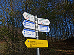Wegweiser an der Teerstraße