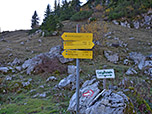 Wegweiser an der Oberkaseralm