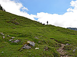 Über eine schöne Almwiese wandern wir...