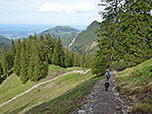 Von der Elbachalm wandern wir hinunter...