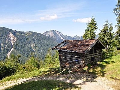 Heuhütte vor dem Hochmiesing