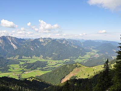 Blick über das Leitzachtal auf die Aiplspitz