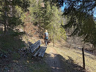 Nach einer Rastbank...