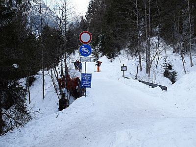 Über die Rodelbahn beginnen wir nach Osten den Aufstieg