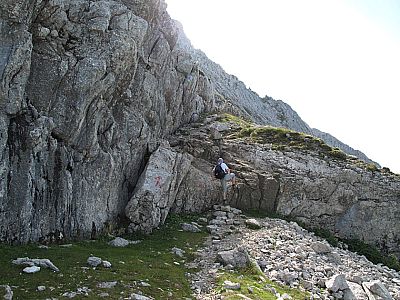 Über eine Felsstufe...