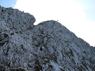 Kurz unterhalb des Gipfels