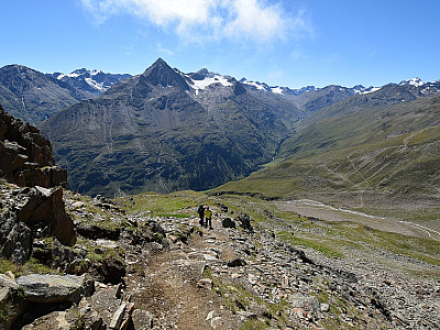 Der Blick zurück auf den Aufstiegsweg