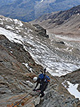 Abstieg über den Klettersteig...