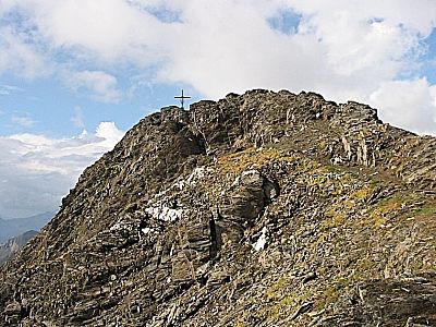 Blick zurück zum Gipfel der Wurmaulspitze