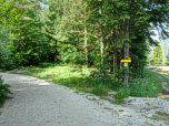 Hier links Richtung "Mühlberg" und "Oberbrunn"