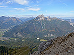Blick zum Daniel, dem höchsten Gipfel der Ammergauer Alpen