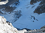 Tiefblick auf den Höllentalferner