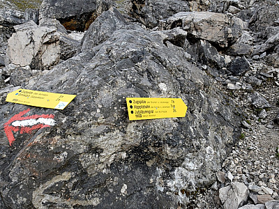 Der Abzweig zum Jubiläumsgrat