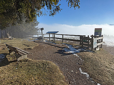 Kurz nach der Alm stehen wir am Blomberg-Ostgipfel