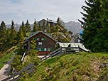 Die Hütte gehört der Sektion Bergland