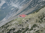 Hütte vom Eisengattergrat betrachtet