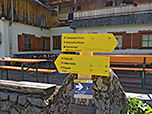 Wegweiser an der Binsalm