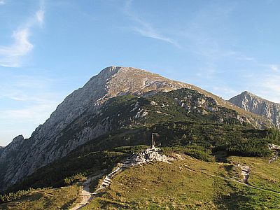 Blick von der Hütte zum Schneibstein