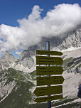Wegweiser an der Südwandhütte