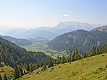 Blick von der Hütte zu den Hohen Tauern und zum Hochkönig