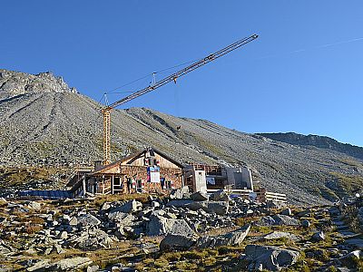 Großbaustelle am Eisbruggjoch