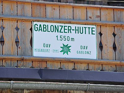 Hüttenschild der Gablonzer Hütte