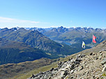 Blick von der Hütte zum St. Moritzersee