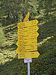 Wegweiser an der Hütte