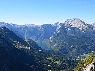Blick zu Königssee und Watzmann