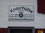 Hüttenschild der Knorrhütte