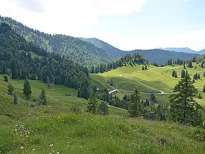 Blick vom Weg zum Schildenstein zur Königsalm