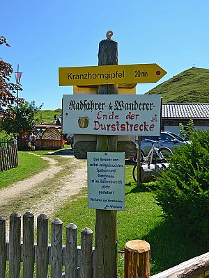 Die Alm liegt nur 20 Minuten vom Kranzhorn-Gipfel entfernt