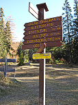 Wegweiser an der Hütte