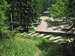Holzkreuz oberhalb der Hütte