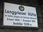 Schild an der Hüttenfront