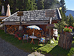 Wegweiser an der Hütte