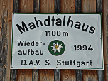 Schild der DAV Sektion Stuttgart