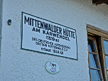 Schild an der Mittenwalder Hütte