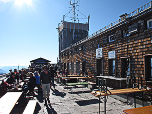 Die Terrasse der Hütte