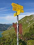 Wegweiser oberhalb des Traualpsees