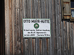 Schild an der Hüttenfront